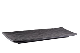 [BA033] Bandeja melamina negra curva rectangular 35×12.5